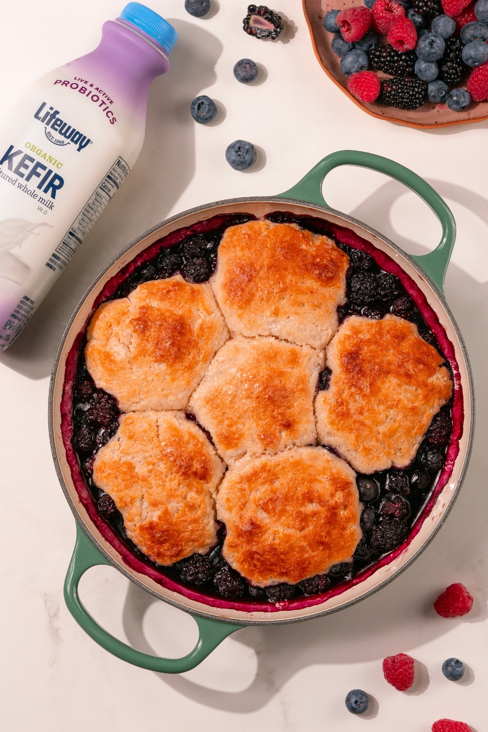 Mixed Berry Cobbler made with Lifeway Kefir