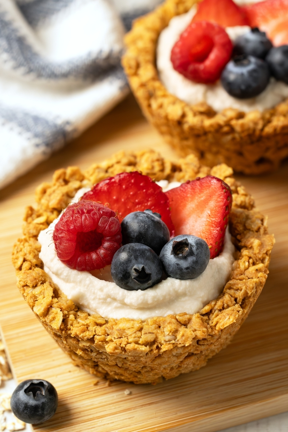 Mixed Berry Protein Granola Cups made with Lifeway Farmer Cheese.