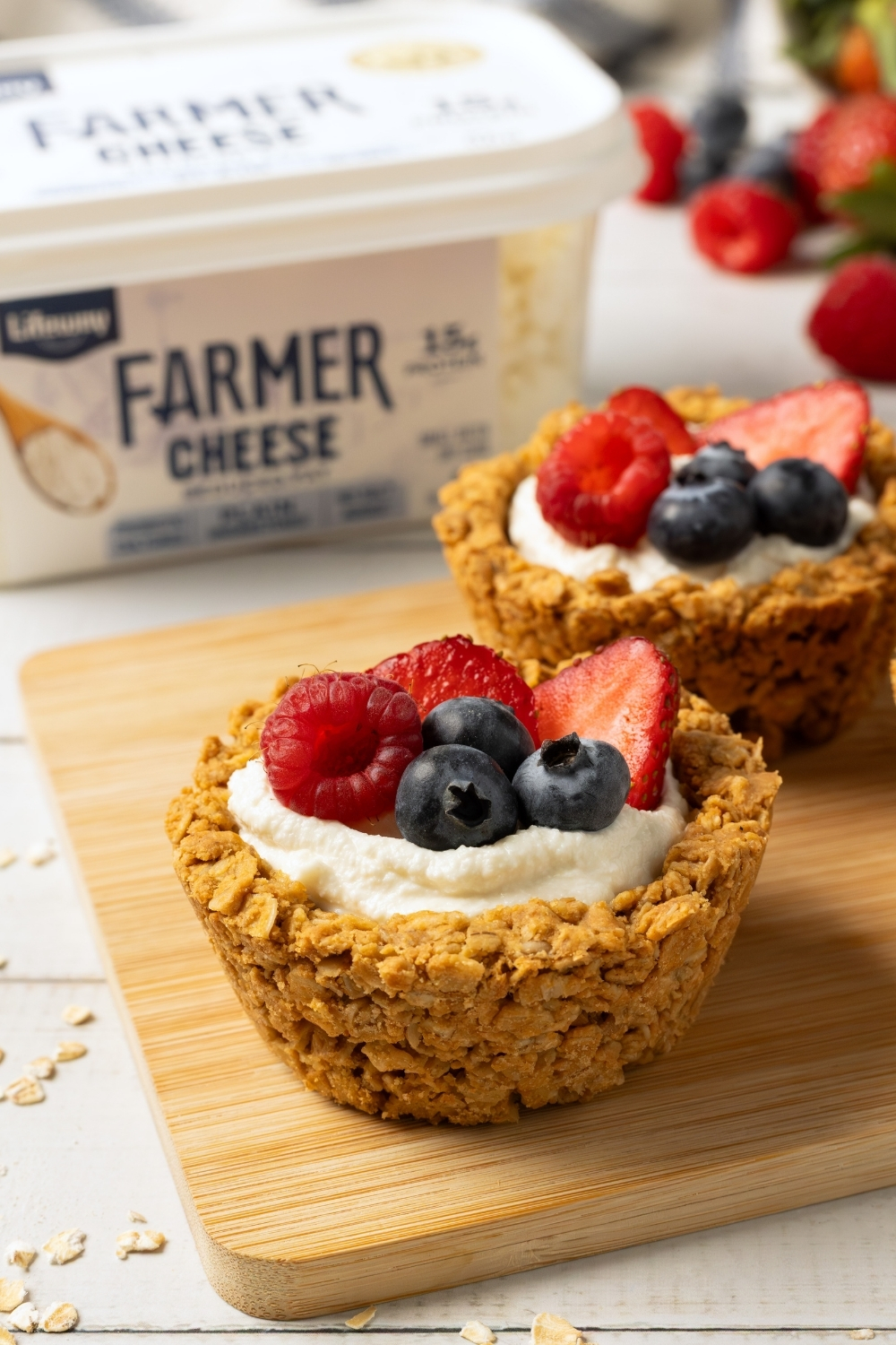 Mixed Berry Protein Granola Cups made with Lifeway Farmer Cheese.
