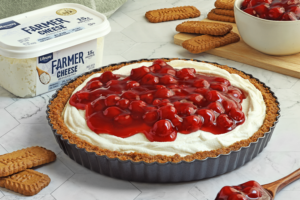 No Bake Cherry Cheesecake Pie made with Lifeway