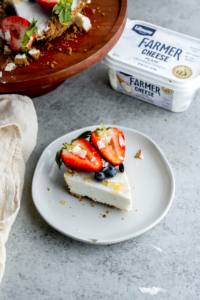 No-Bake Coconut Cream Probiotic Pie made with Lifeway Farmer Cheese and Lifeway Kefir