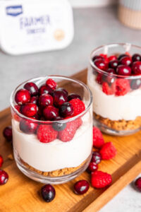 No Bake White Chocolate Cheesecake Cups made with Lifeway