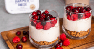No Bake White Chocolate Cheesecake Cups made with Lifeway
