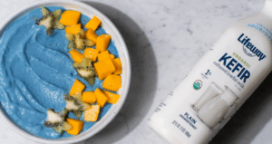 Ocean Blue Smoothie Bowl made with Lifeway Kefir