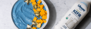 Ocean Blue Smoothie Bowl made with Lifeway Kefir
