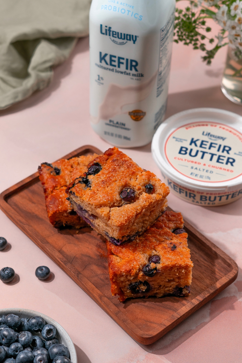 One Pan Kefir Blueberry Biscuits made with Lifeway Kefir and Lifeway Kefir Butter