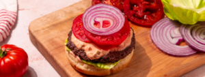 Open Face Burgers with Farmer Cheese Sauce - Made with Lifeway