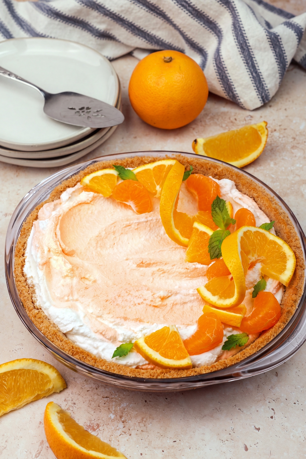 Orange Swirl Cream Pie with Lifeway Kefir Butter and Farmer Cheese