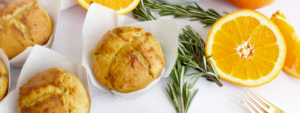 Orange and Rosemary Oat Flour Muffins made with Lifeway Kefir