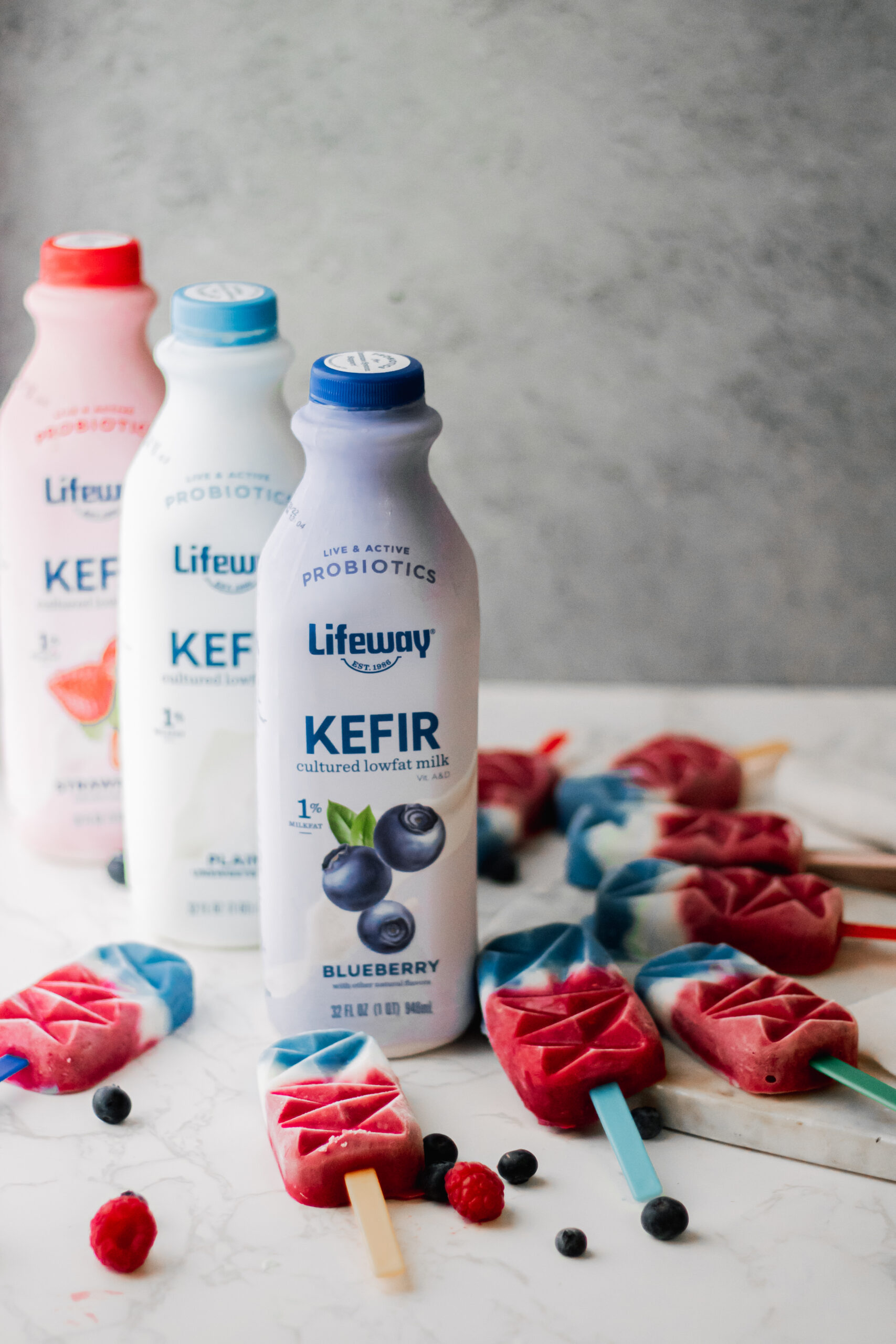 Patriotic Kefir Pops made with Lifeway