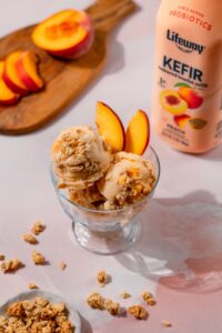 Peach Cobbler Frozen Kefir Made with Lifeway Kefir