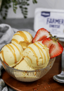 Whipped Peach Ice Cream with Lifeway Farmer Cheese