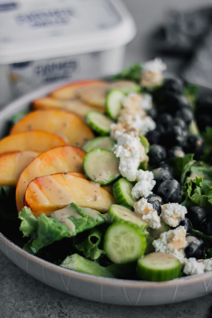 Peach and Blueberry Farmer Cheese Salad 