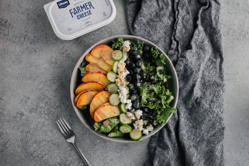 Peach and Blueberry Farmer Cheese Salad 