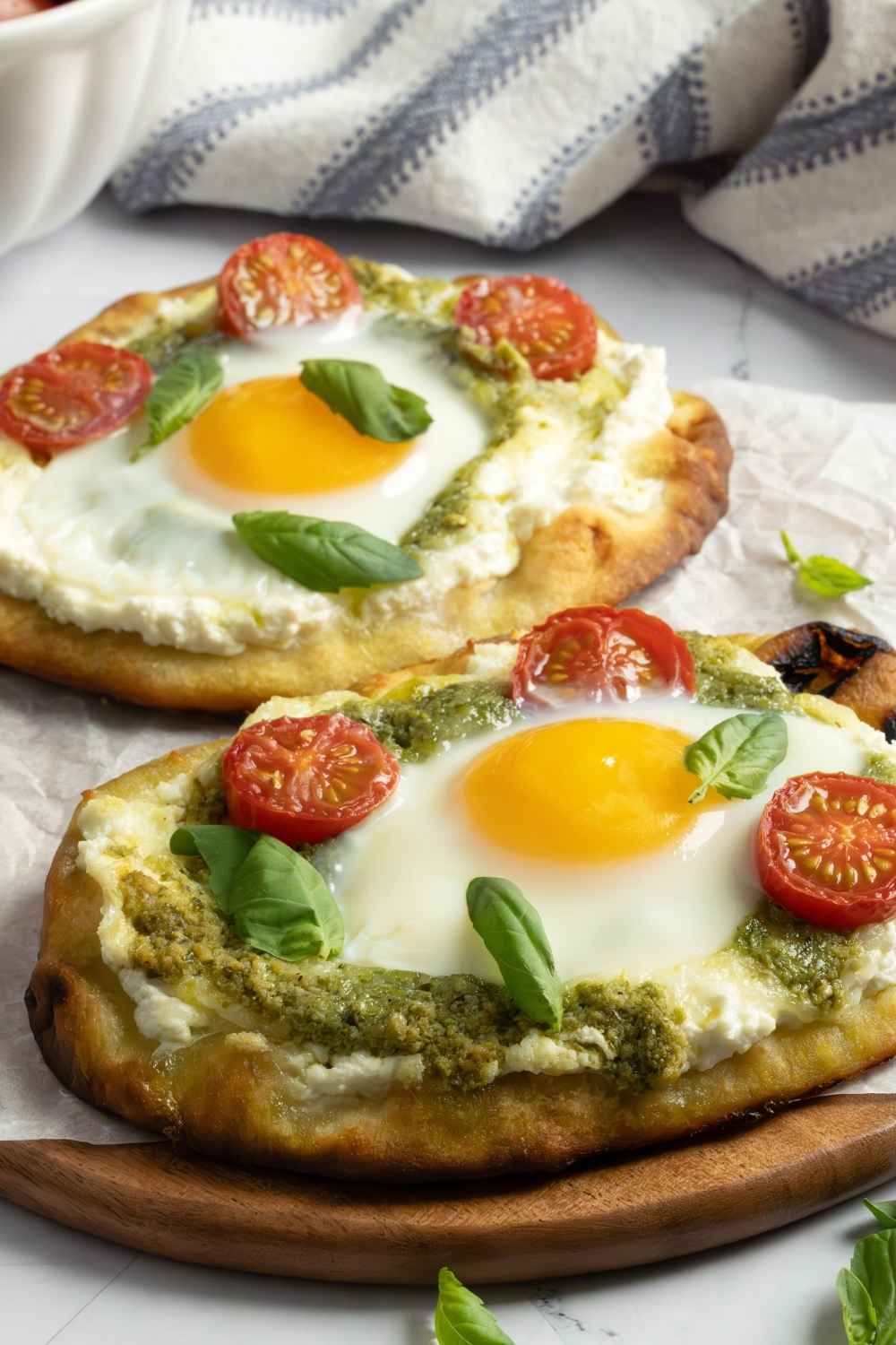 Personal Breakfast Pizzas made with Lifeway Farmer Cheese