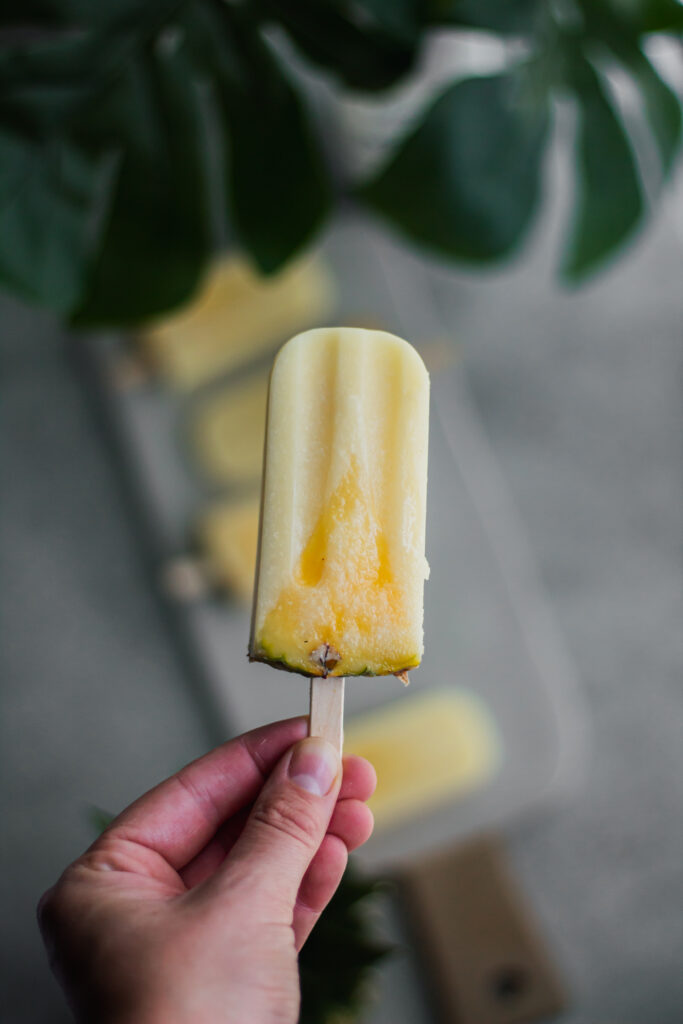 Pineapple Popsicles made with Lifeway Kefir
