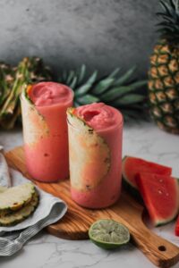 Pineapple Watermelon Slush made with Organic Vanilla Lifeway Kefir