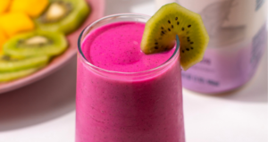 Pink Dragon Fruit Smoothie made with Lifeway