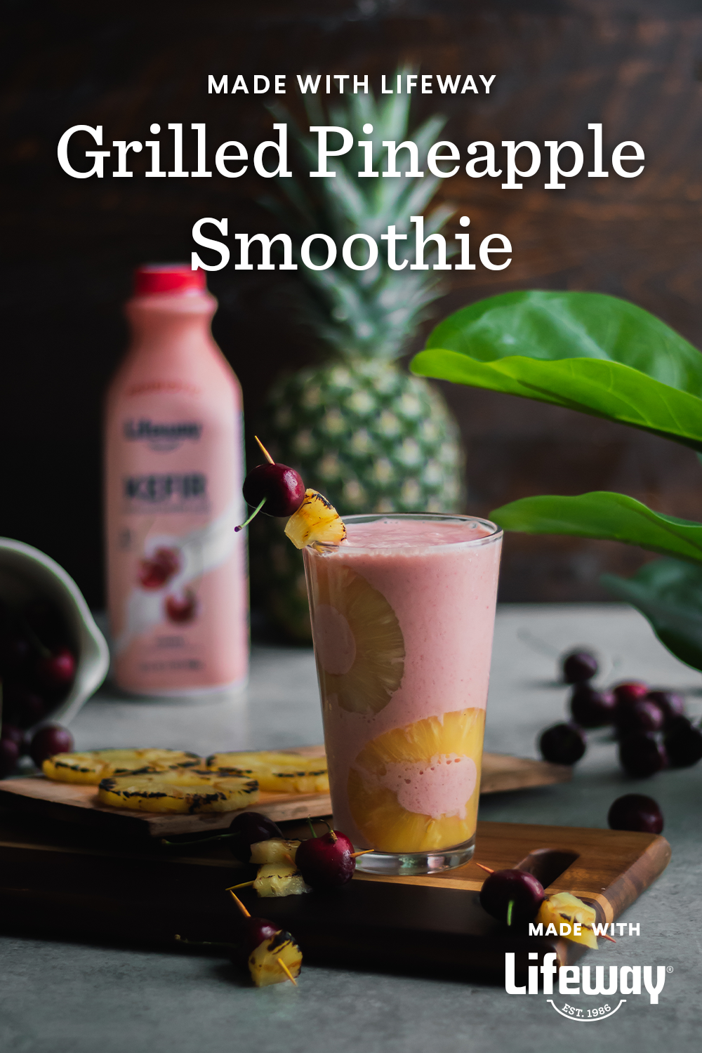 Grilled Pineapple Cherry Smoothie