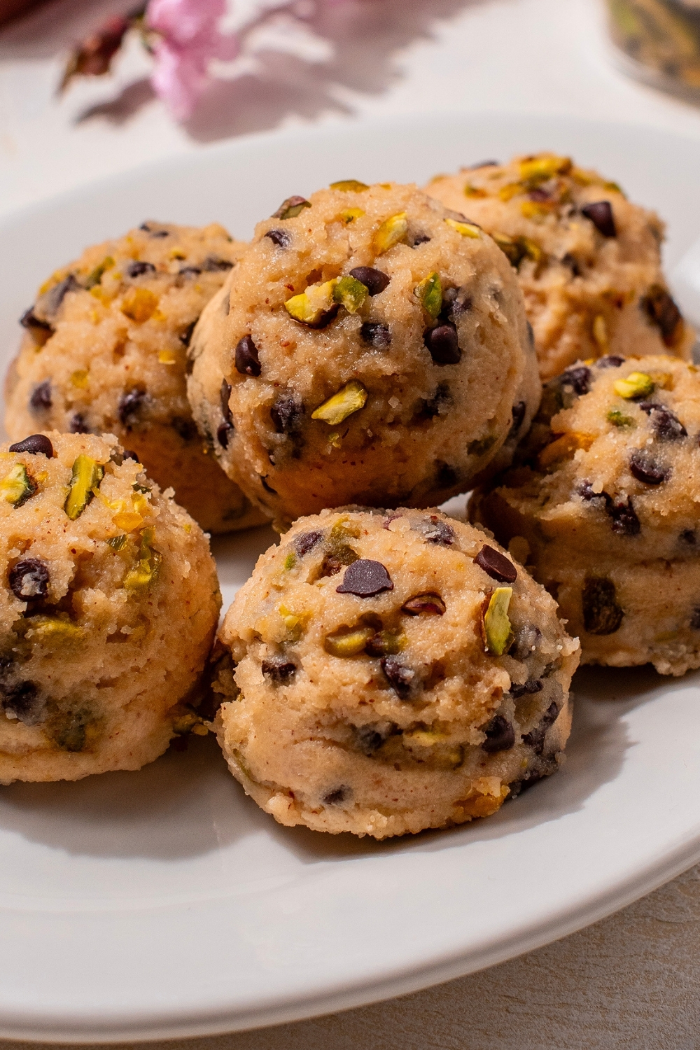 Pistachio Cookie Dough Bites made with Lifeway Farmer Cheese