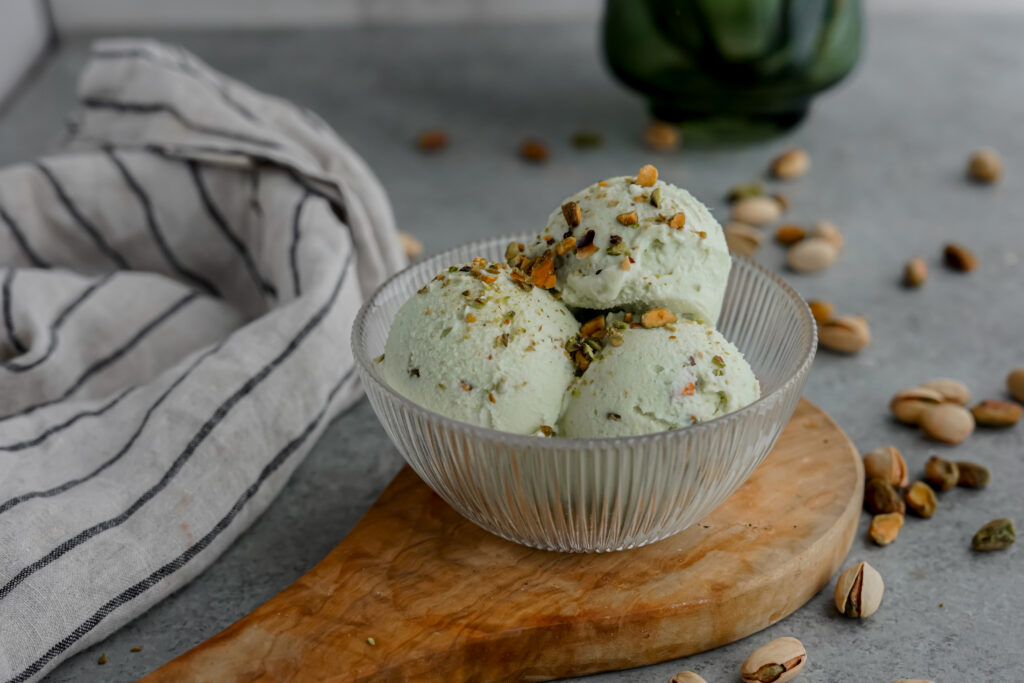 Pistachio Ice Cream made with Lifeway Kefir