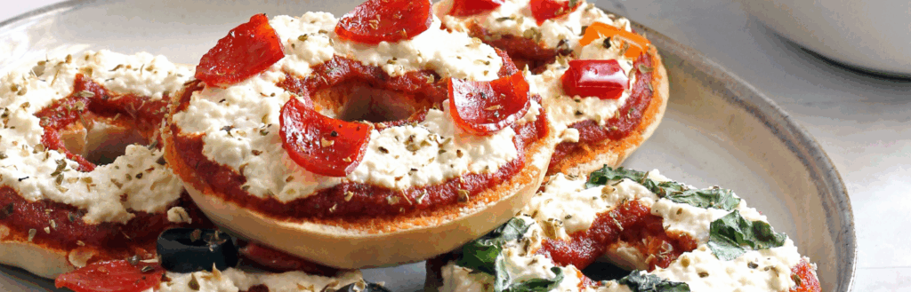 Mini Farmer Cheese Pizza Bagels