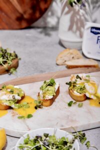 Poached Egg and Avocado Baguette made with Lifeway Farmer Cheese