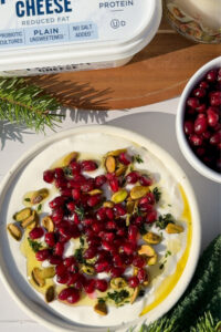 Pomegranate Pistachio Farmer Cheese Dip- made with Lifeway Farmer Cheese