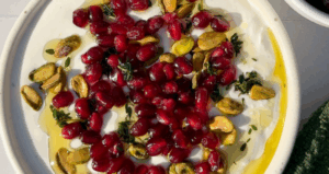 Pomegranate Pistachio Farmer Cheese Dip- made with Lifeway Farmer Cheese