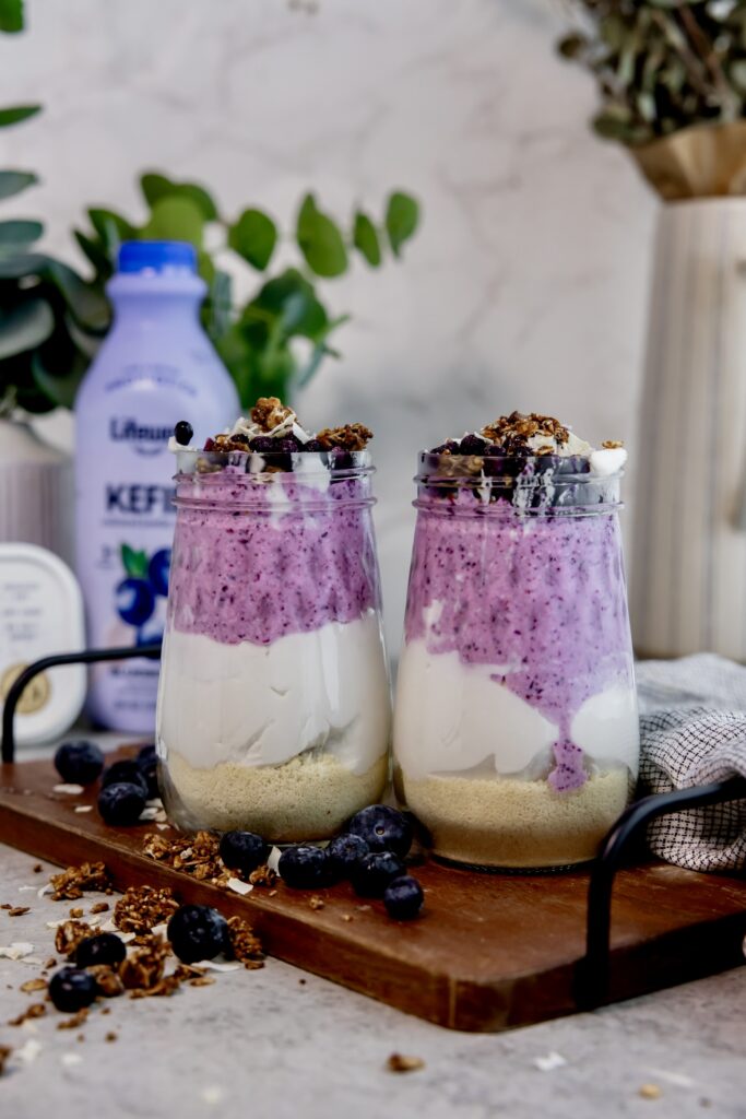 Probiotic Blended Blueberry Chia Pudding made with Lifeway