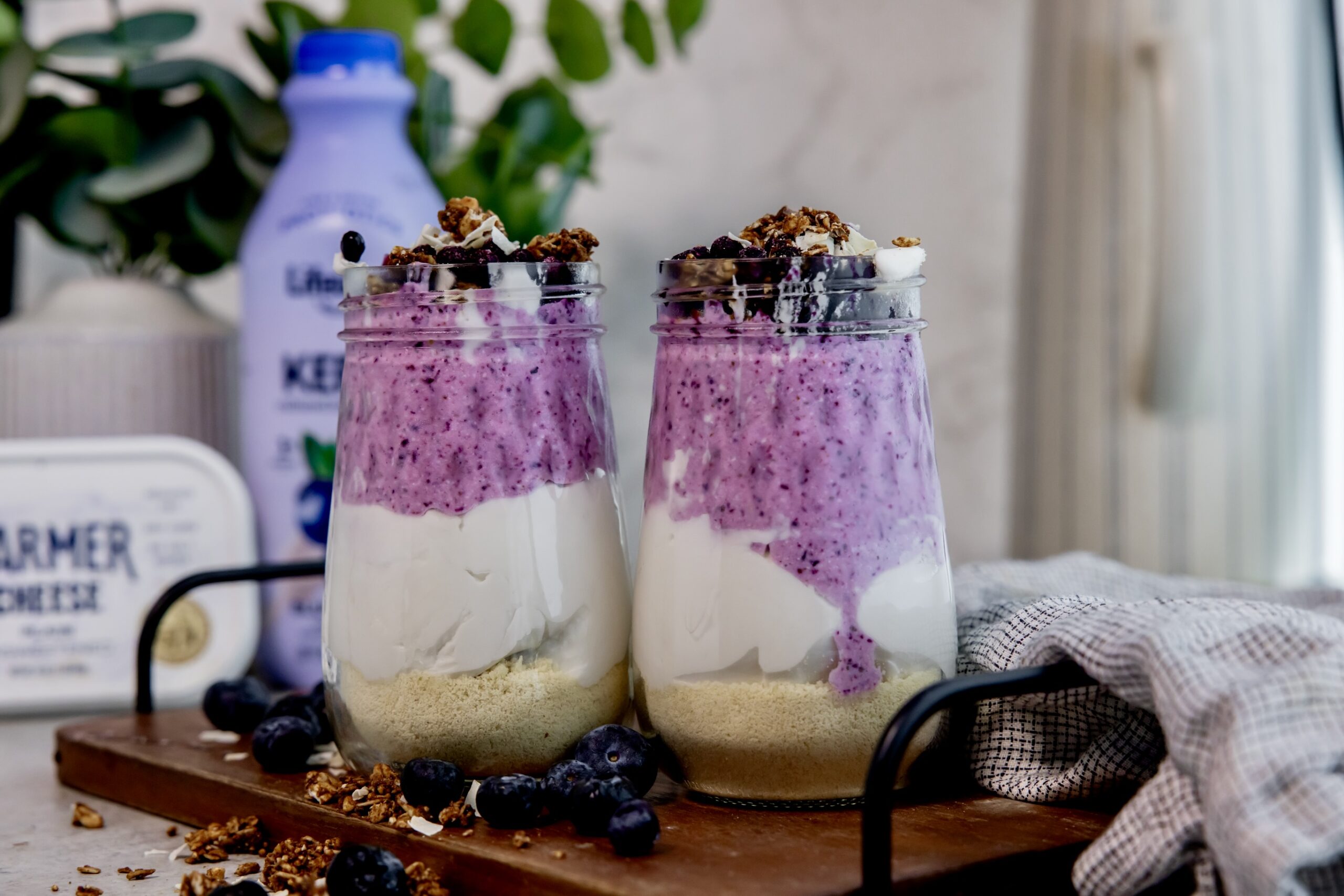 Probiotic Blended Blueberry Chia Pudding made with Lifeway