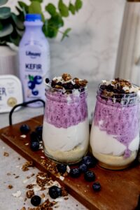 Probiotic Blended Blueberry Chia Pudding made with Lifeway
