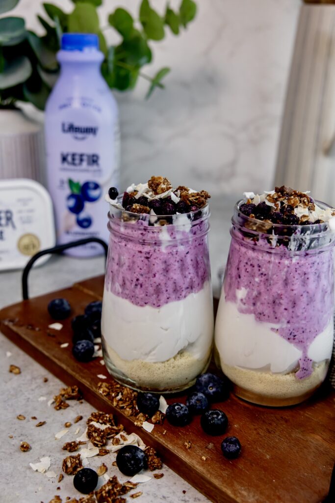 Probiotic Blended Blueberry Chia Pudding made with Lifeway