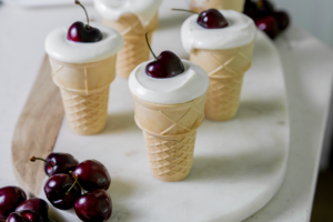 Probiotic Dessert Cones made with Lifeway Farmer Cheese