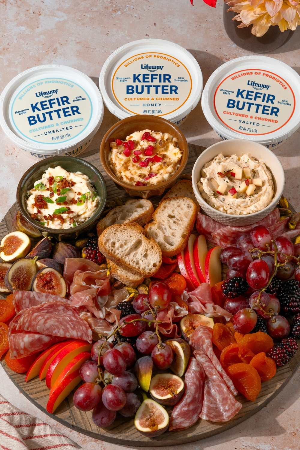 Probiotic Fall Harvest Butter Board Made with Lifeway Kefir Butter