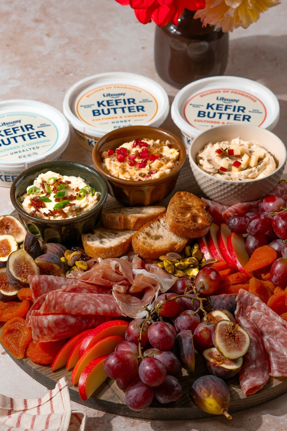 Probiotic Fall Harvest Butter Board Made with Lifeway Kefir Butter