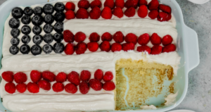 Probiotic Flag Cake made with Lifeway Kefir and Farmer Cheese