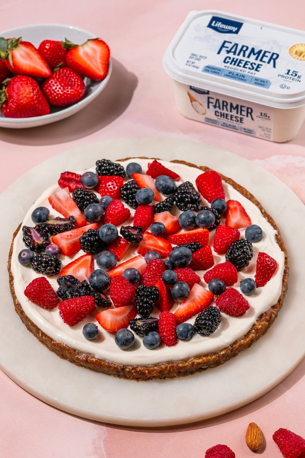 Probiotic Fruit Pizza made with Lifeway Farmer Cheese