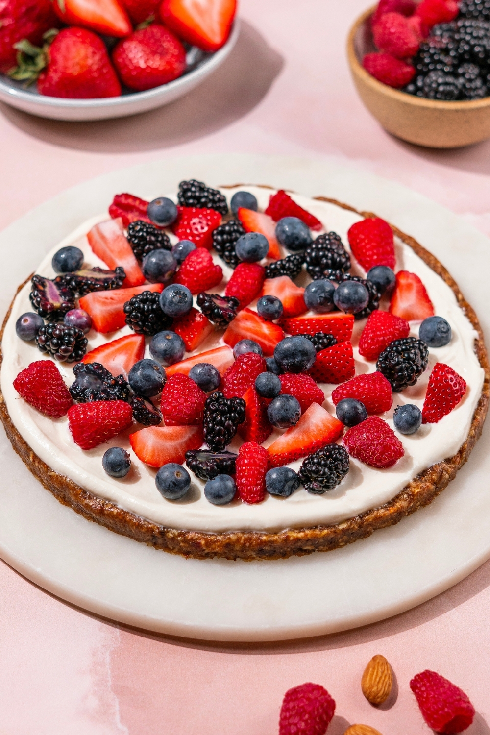 Probiotic Fruit Pizza made with Lifeway Farmer Cheese