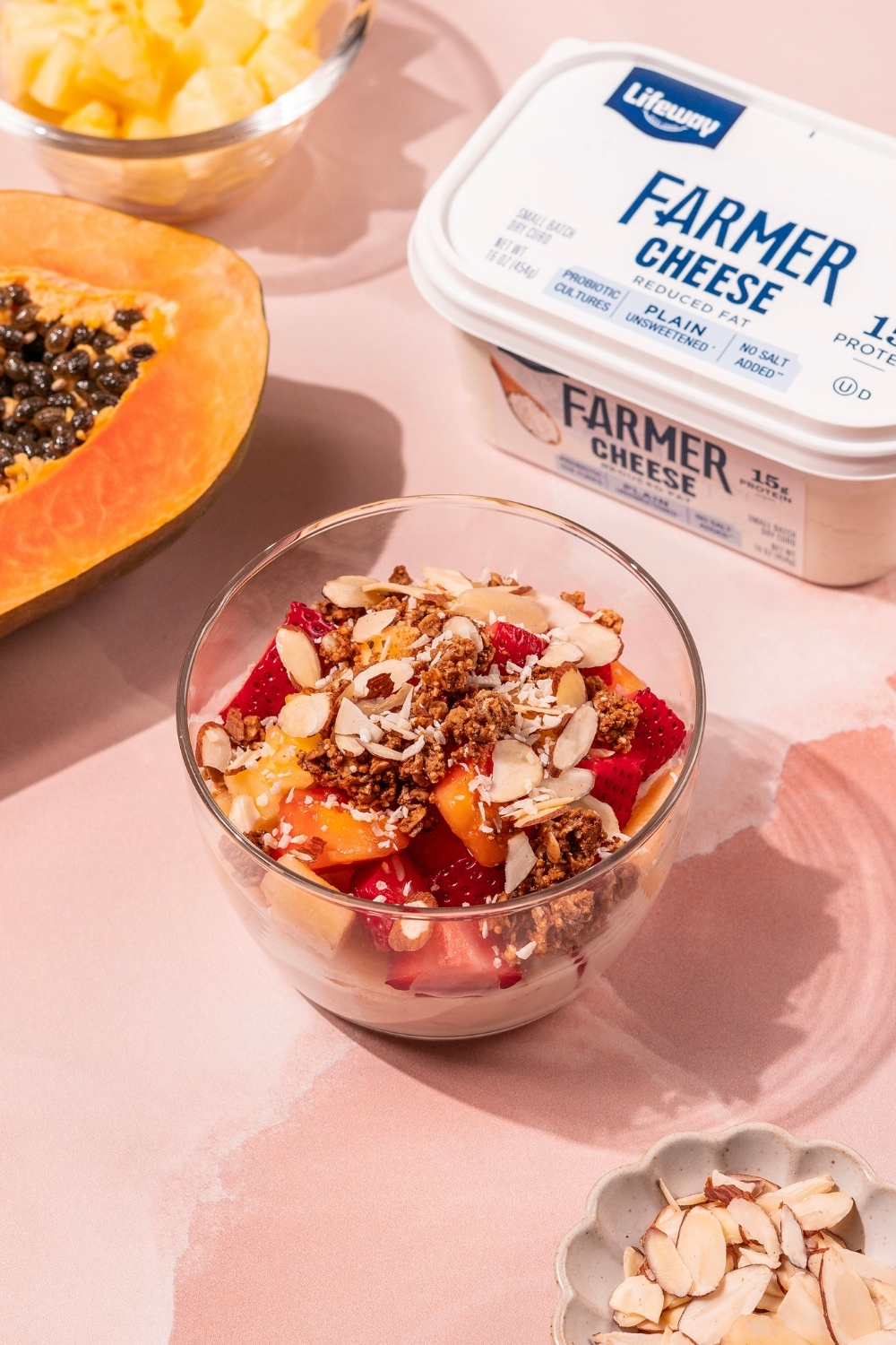Probiotic Mexican Fruit Parfait with Lifeway Farmer Cheese