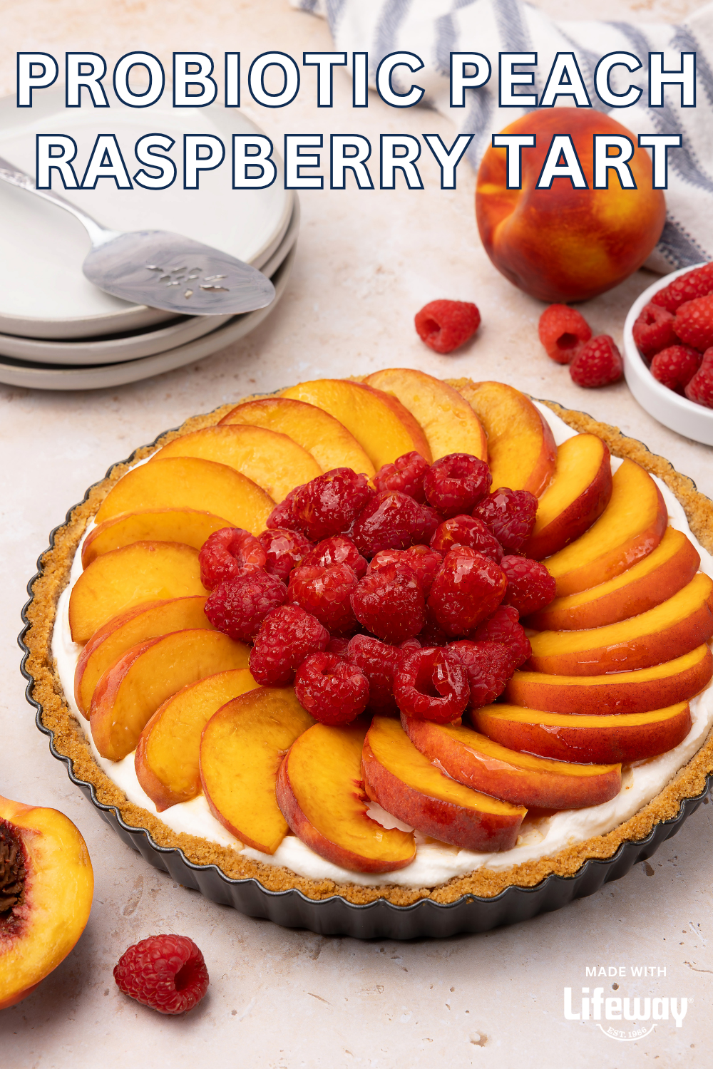 Probiotic Peach Raspberry Tart Made with Lifeway Kefir Butter