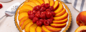 Probiotic Peach Raspberry Tart made with Lifeway Farmer Cheese and Lifeway Kefir Butter