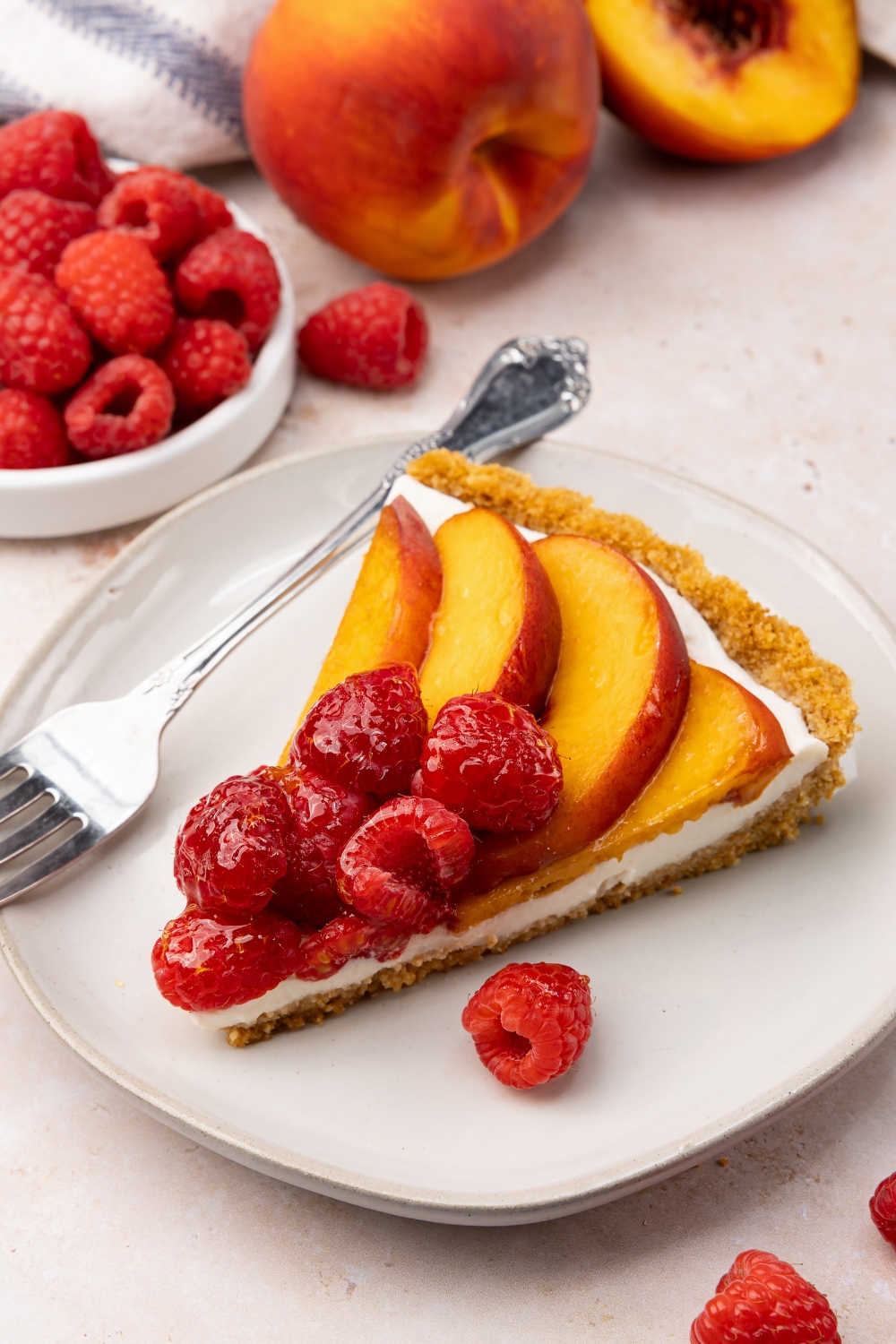 Probiotic Peach Raspberry Tart made with Lifeway Farmer Cheese and Lifeway Kefir Butter