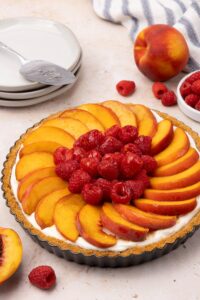Probiotic Peach Raspberry Tart made with Lifeway Farmer Cheese and Lifeway Kefir Butter