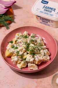Probiotic Potato Corn Salad made with Lifeway Kefir and Farmer Cheese