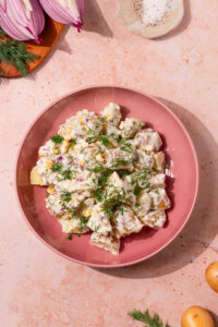 Probiotic Potato Corn Salad made with Lifeway Kefir and Farmer Cheese