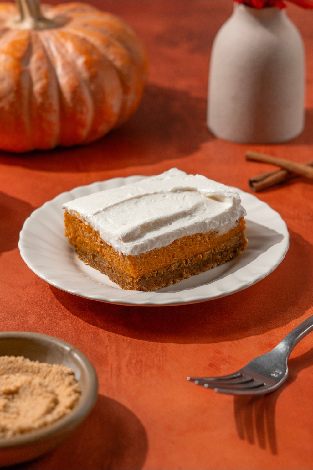 Probiotic Pumpkin Mousse Cheesecake Made with Lifeway Kefir, Lifeway Farmer Cheese, and Lifeway Kefir Butter