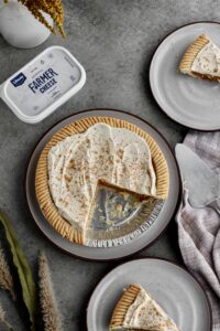 Probiotic Pumpkin Pie made with Lifeway Farmer Cheese