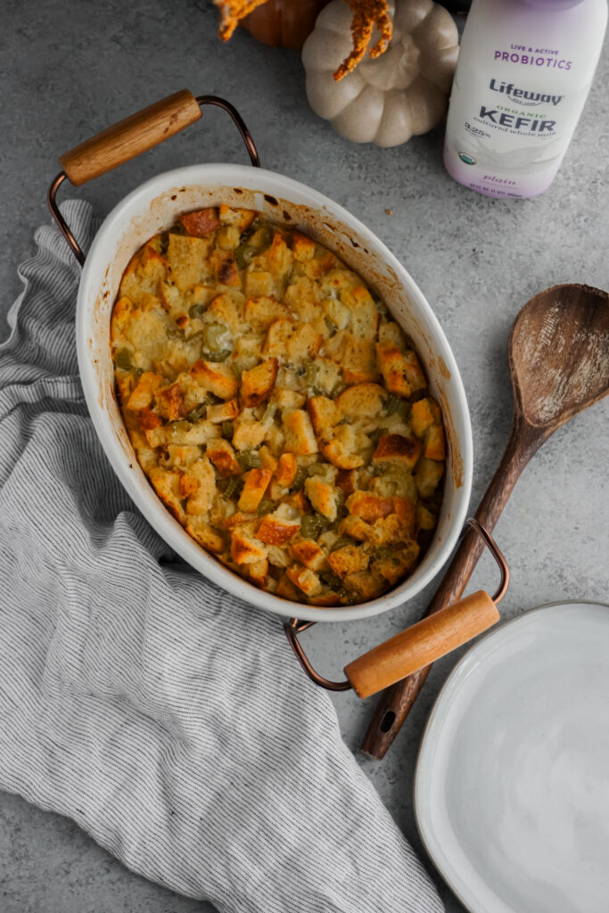 Probiotic Sourdough Stuffing made with Lifeway Kefir