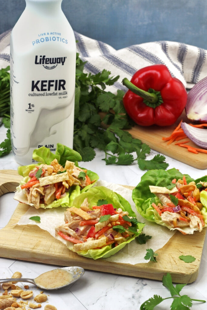 Probiotic Thai Chicken Salad Cups made with Lifeway Kefir